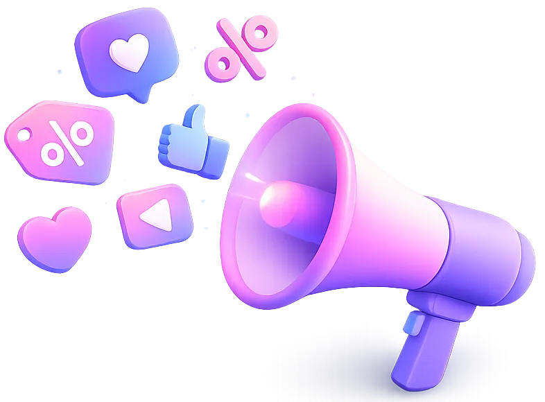 Marketing digital mégaphone 3D